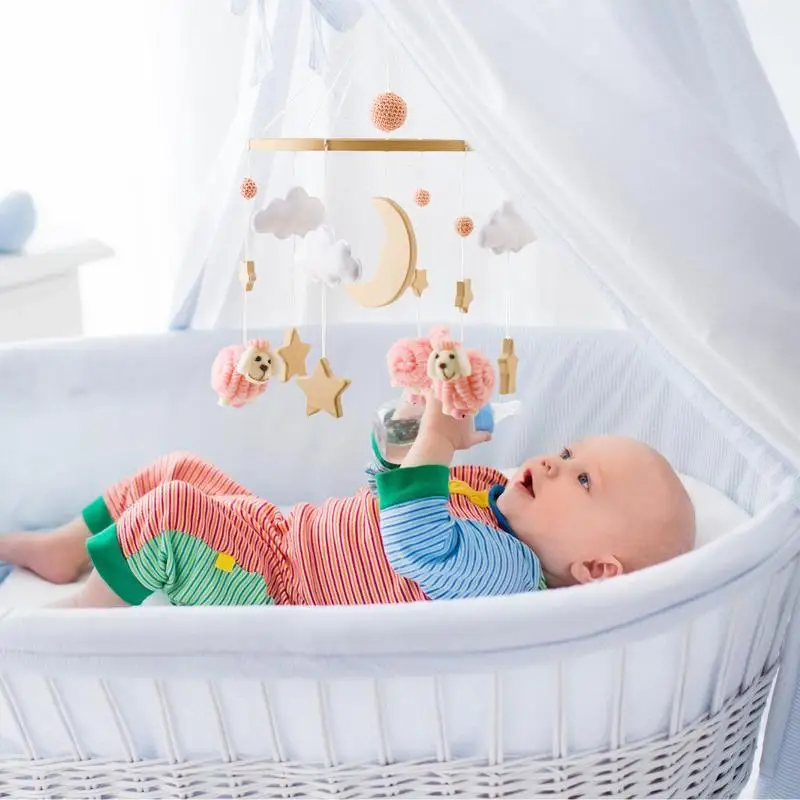 

Baby Mobile For Crib Nursery Bassinet Pendant Musical Portable Bohemian Crib Mobile For 0-3 Boys And Girls Nursery Stroller