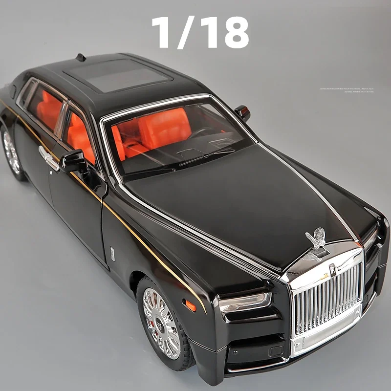 1:18 Big Size Diecast Rolls Royce Phantom Alloy Car Model Collective Miniature Voiture Boyfriend Car Gift Home Decor Toys Boys