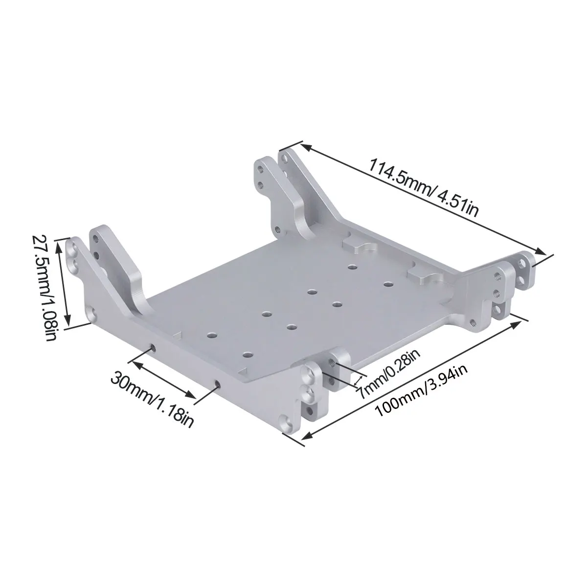 Aluminum Transmission Skid Plate for 1/10 RC Crawler Car Axial SCX10 Wraith 90018 90053 RR10 Roll Cage Gearbox Upgrade Parts