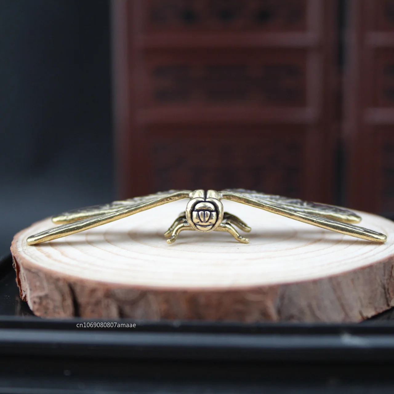 النمط الصيني النحاس الحشرات الشاي الحيوانات الأليفة خمر اليعسوب التماثيل المنمنمات سطح المكتب محاكاة الحيوان الحلي ديكورات المنزل #6