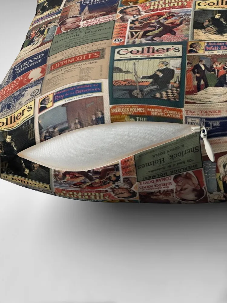 Sherlock Holmes - Vintage Magazines Throw Pillow Christmas Pillow Cases autumn decoration pillow