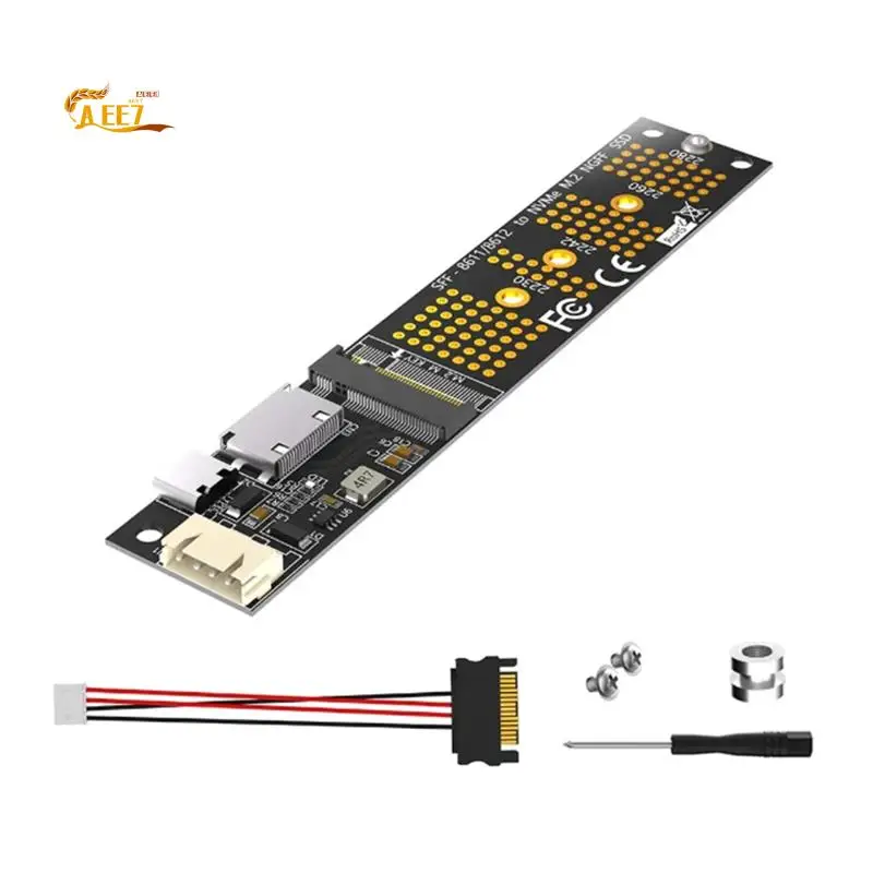 

AEE7-M.2 Nvme SSD To SFF-8611 8612 Переходная плата M2 M-Key 5 В 12 В 4-контактный тип C Мощность для жесткого диска 2230/2242/2260/2280