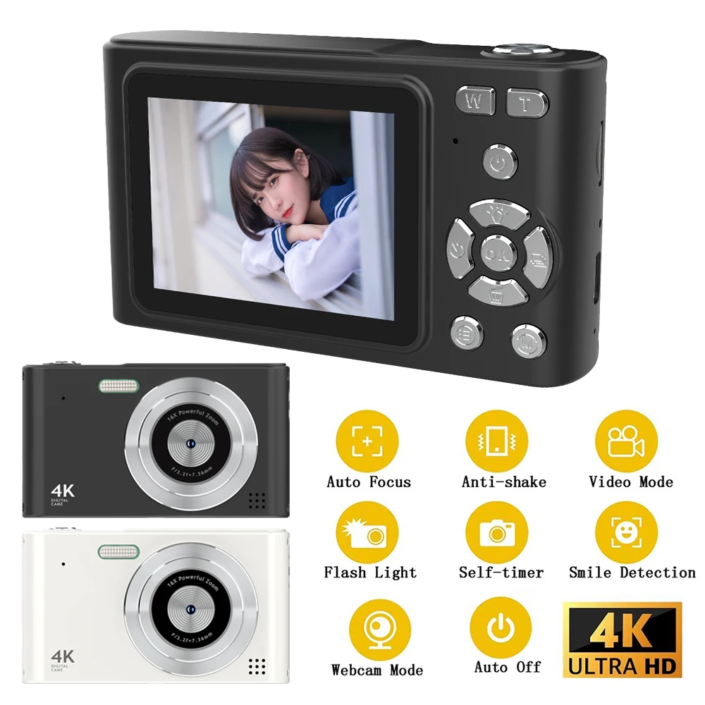 4K 1080P Digital Photo Camera 48MP Children Camcorder For Photographic Camera 16X Zoom 2.4