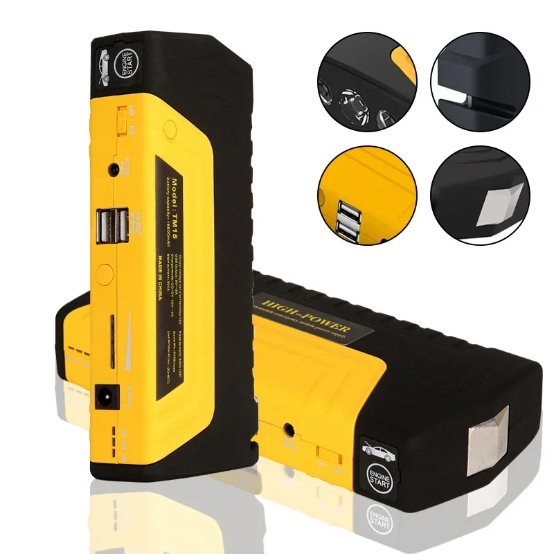 

Автомобильный стартер 12 В 16800 мАч Power Bank Портативное автомобильное пусковое устройство Booster Зарядное устройство Аварийный автомобильный аккумулятор Jumpstarter