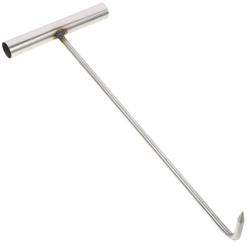 Manhole Cover Hook Heavy Duty Stainless Steel Manhole Cover Lifter Tool for Lid Pulling Outdoor Rolling Door Lifting Gadget