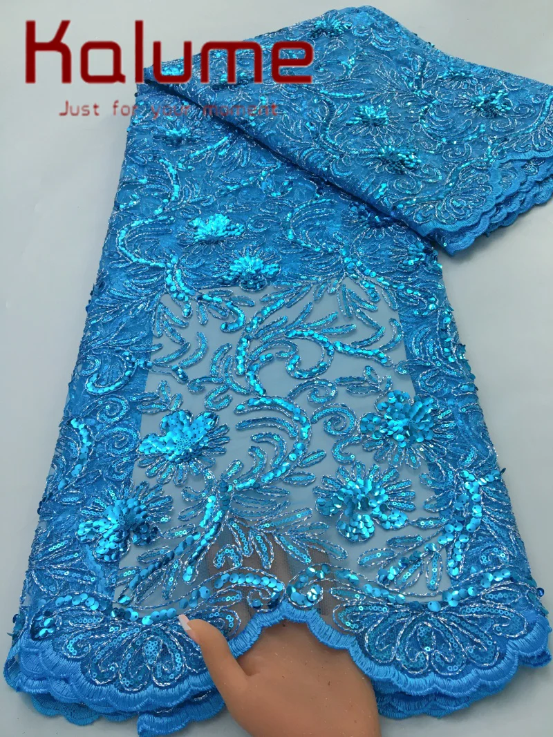 

Kalume Французская Тюлевая Кружевная Ткань 2026 Высококачественная Кружевная Ткань 5 Ярдов Модная Сетчатая Кружевная Ткань Для Шитья Женского Платья F4349