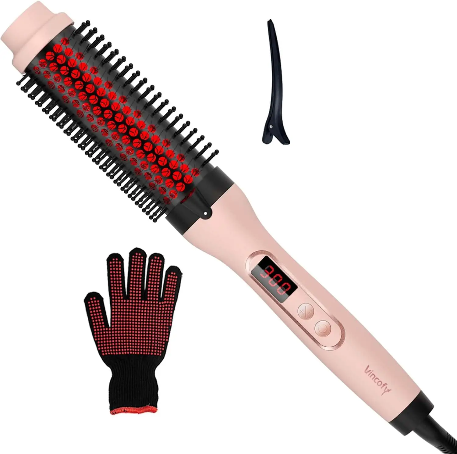 Infrared Thermal Brush: 13 Heat Settings, Negative Ions, Dual Voltage, 1.5" Barrel for Volume & Curls
