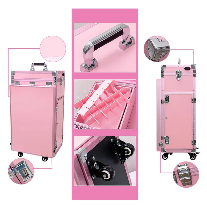 Professional Makeup Suitcase Luxury Luggage Tool Case Beauty Embroidery Trolley Case Workbench Manicure Suitcases Customized