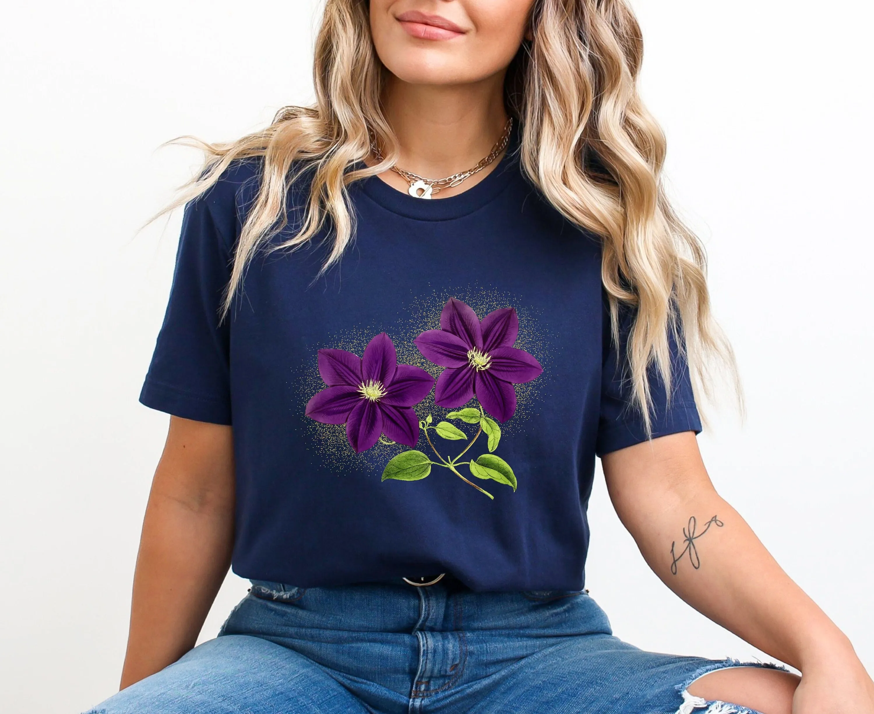 Purple Lilies T Shirt For Her Flower Mom Mother'S Day Floral Cute Lily