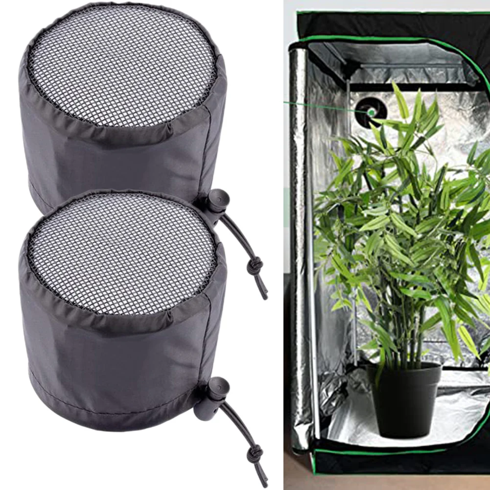 2Pcs Grow Tents Duct Filter Vent Cover With Elastic Band Fixed Buckles For Plant Filter Hoods Mesh Cloth Exhaust Fan       New