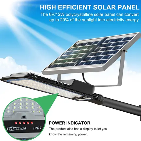 Potente farola Solar para exteriores, farola Solar de 12000mah, impermeable, automática, atardecer al amanecer, farola para garaje y jardín