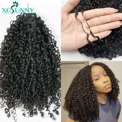K​inky Curly Crochet Human Hair Extensions Afro Kinky Pre-Separated Knotless Crochet Human Hair With Loop For Twist Boho Braids