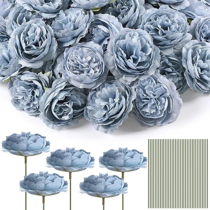 20/40 Stück Künstliche Pfingstrosen-Blumensträuße aus Seide für Heimdekoration, Garten, Hochzeit, Brautdekoration, DIY-Vasenzubehör – Detail 7