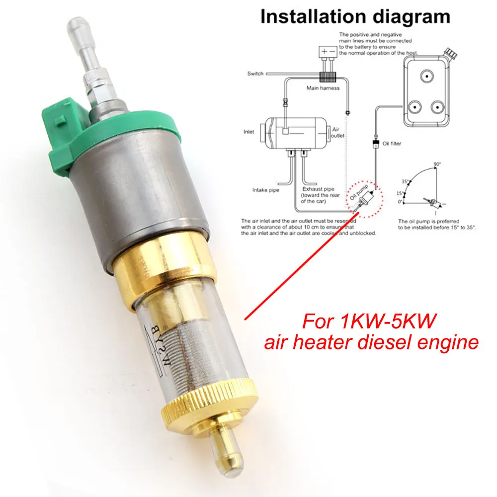 

Car Parking Heater Oil Pump 12V Upgrade Silent Pulse Oil Pump Comes With Oil Filter Low Noise For Jiyue Heater Accessories