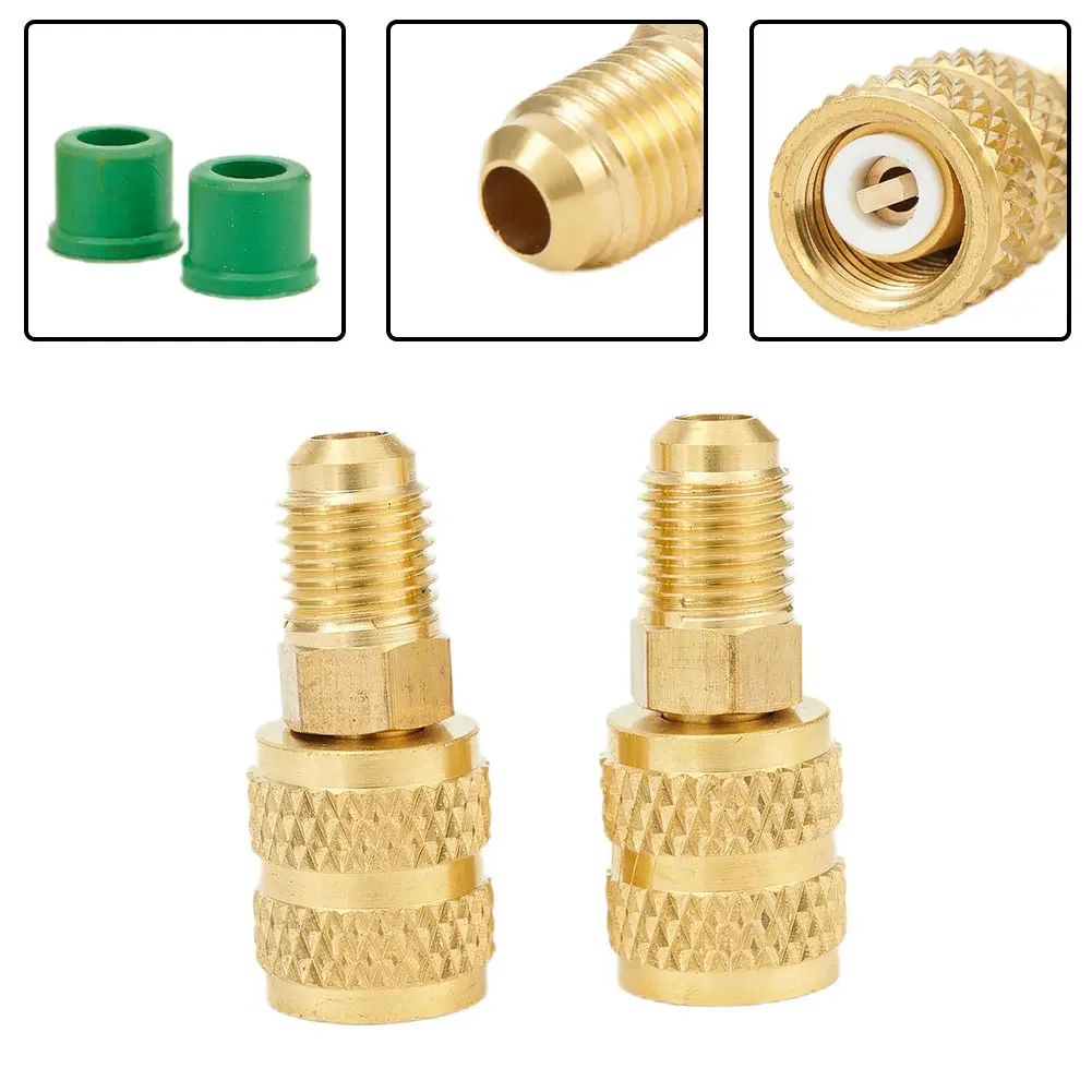 2pcs Brass R410a Adapters Female 5/16