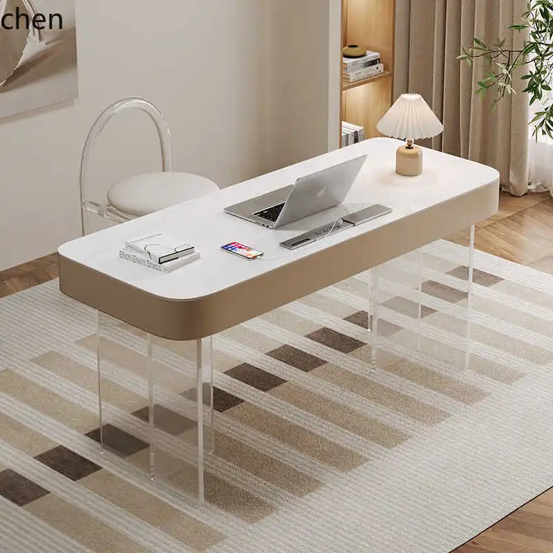 ZML Solid Wood Suspension Desk Simple Slate Desk Acrylic Dresser