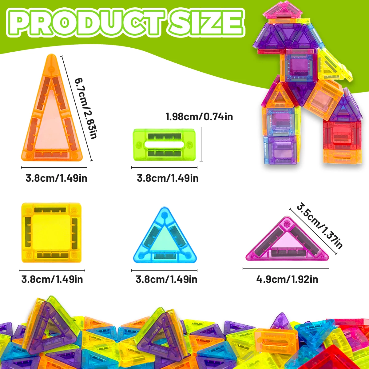 مجموعة مكعبات بناء مغناطيسية ملونة، ألعاب تعليمية مونتيسوري، ألعاب تعلم ألغاز للأطفال، هدايا عيد ميلاد للأطفال