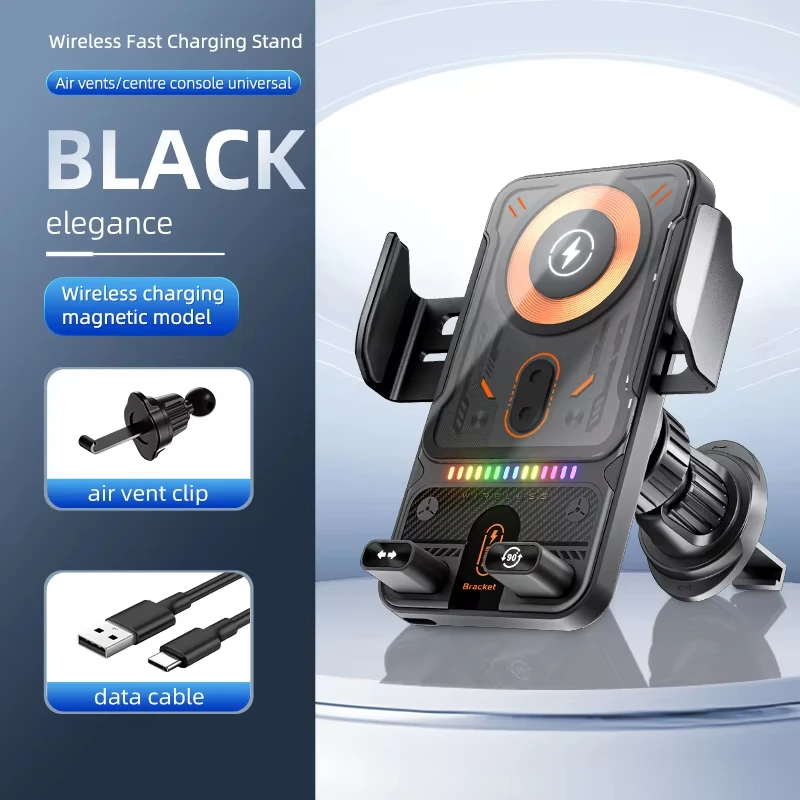 Auto Clamping 15W Wireless Car Charger Adapter Super Fast Charging Air Vent Car Phone Holder for iPhone 16 15 Pro Max Samsung