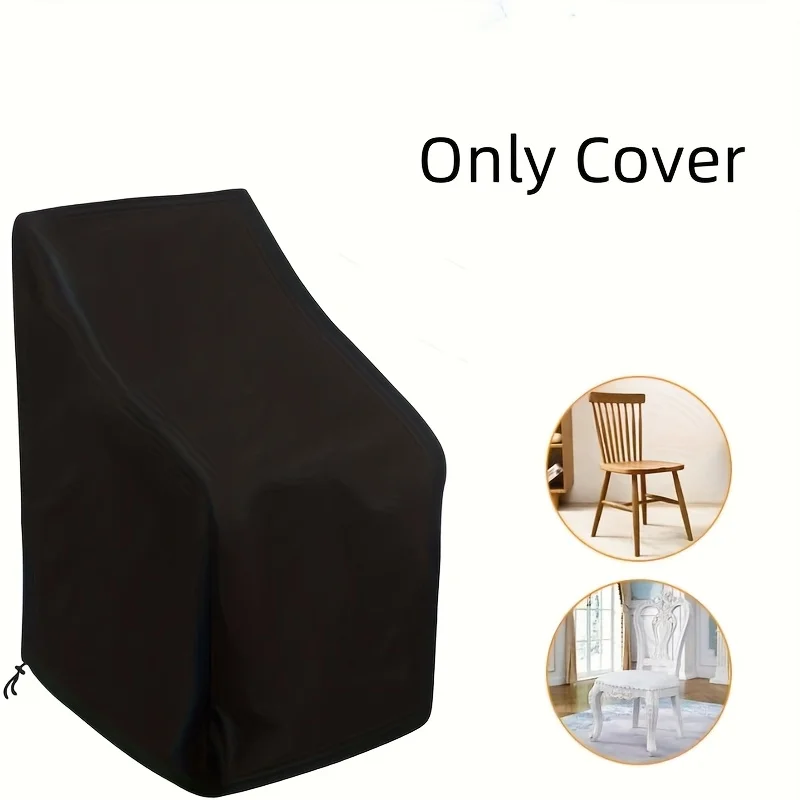 1pc Outdoor Stackable Chair Cover All Season Patio Furniture Protector With Adjustable Fastener For Stacked Garden Chairs