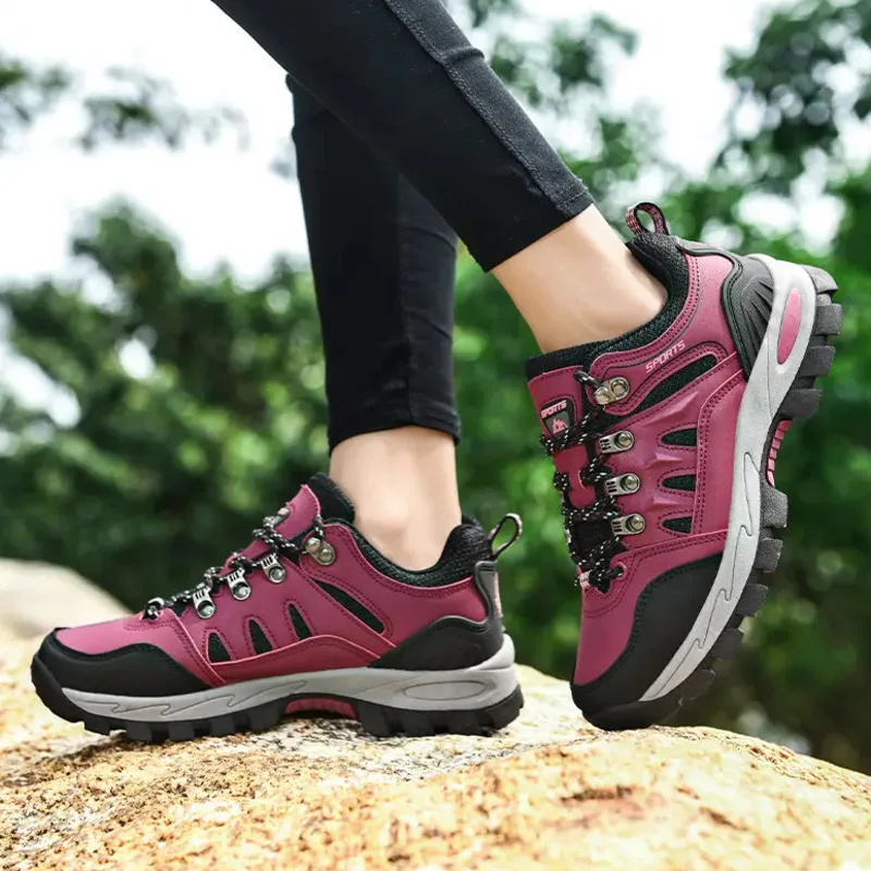 

2023 New Women Men Hiking Shoes Outdoor Comfortable Lightweight Casual Sneakers Waterproof Climbing Athletic Shoes Large Size