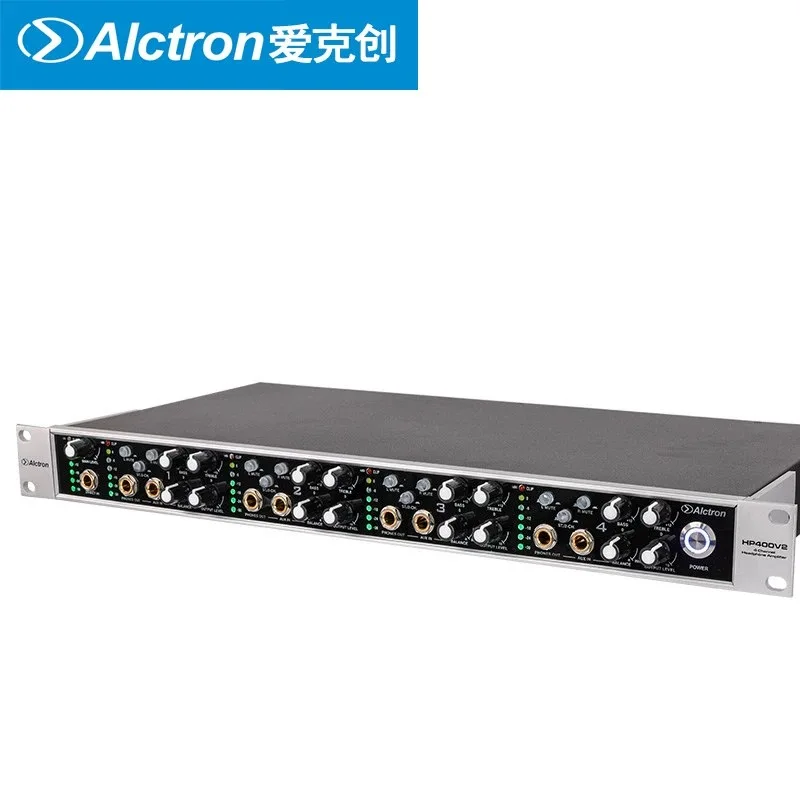 Alctron HP400V2 4-Channel Amplifier Headphone Multifungsi, Preamplifier Headphone Cocok untuk Perekaman Profesional