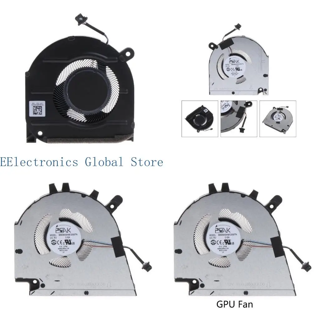 462B CPU GPU Fan Laptop Cooling Fan DC5V 0.6A 4-pin 4-wires for Dell 15 7510 16 Laptop Part Brushless Motor