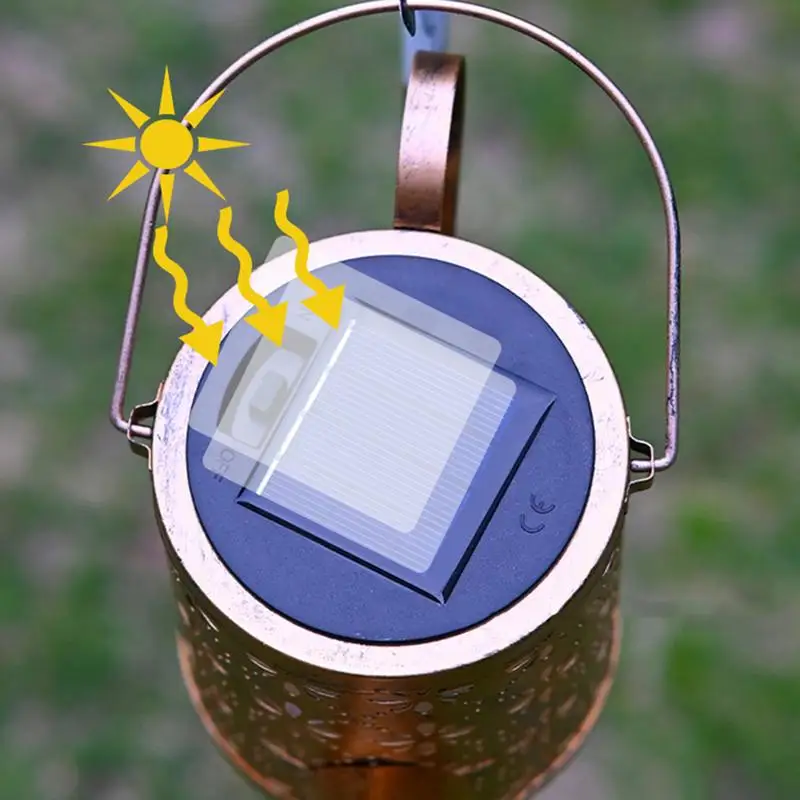 Metal Lantern Solar Watering Can Light Outdoor Waterproof Shower Lights for Garden Decorations LED Hummingbird Art Decor Lights