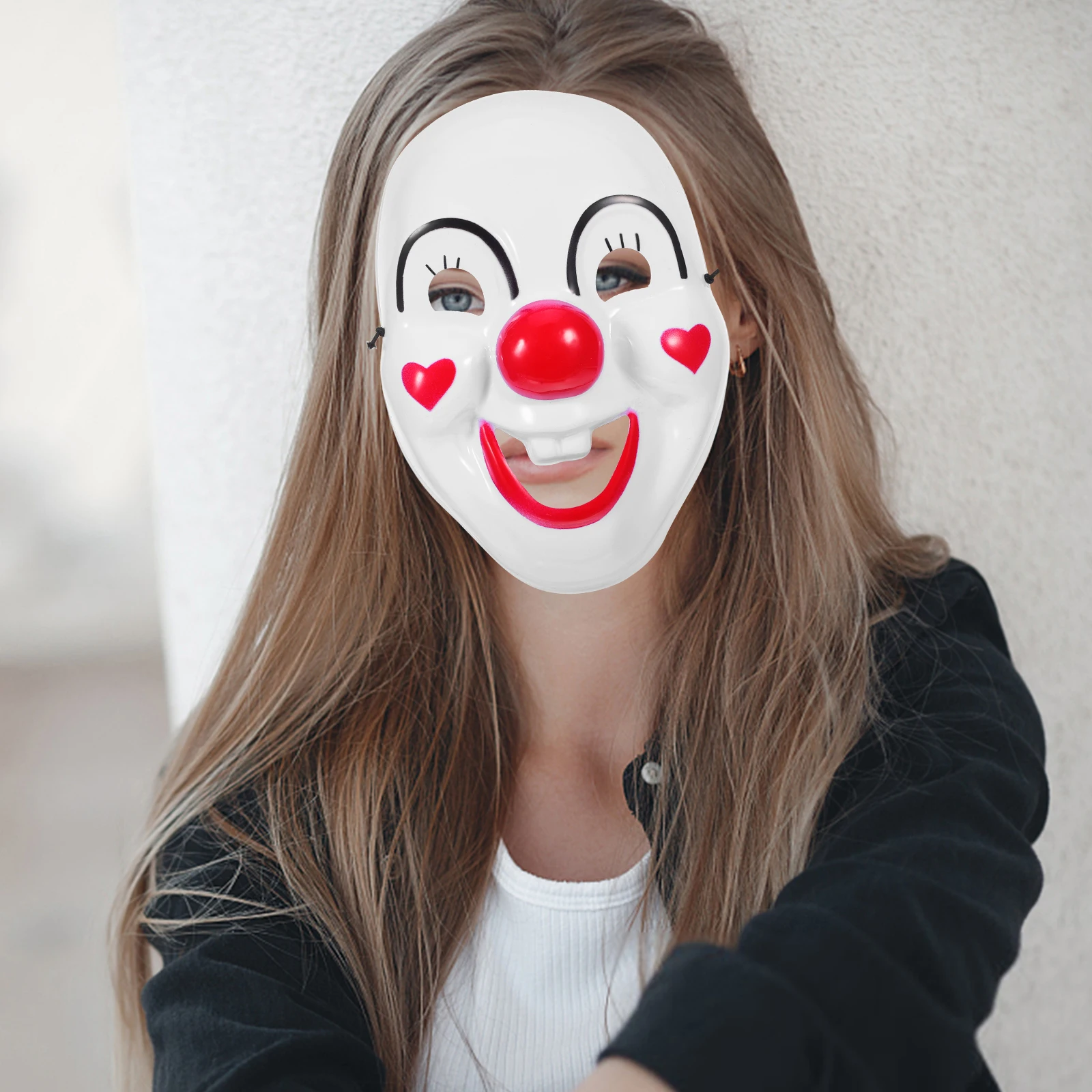 

2pcs Smile Face Clown Mask PVC Adult Kids Party Accessories Halloween Prop Cosplay Costume Masks for Carnival Festivals