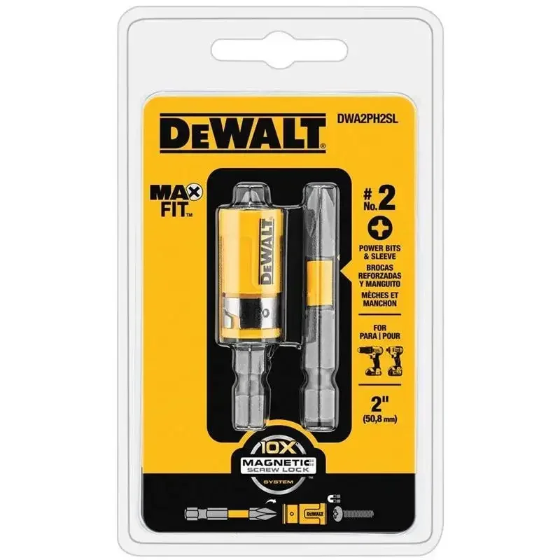 DEWALT DWA2PH2SL XCP3 Power Bit and Sleeve Set Max Fit Phillips #2 S X 2\