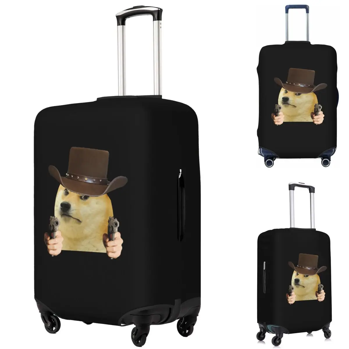 

Doge Shiba Inu Memes Suitcase Cover Protection Elastic Trip Luggage Protector Covers for 18-32 Inch