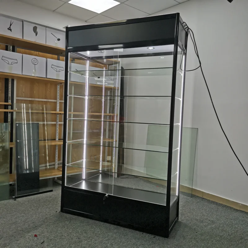 Custom-Boutique-Display und Aluminium Glas Vitrine Vitrine Rauch geschäft Vitrine andere kommerzielle Möbel