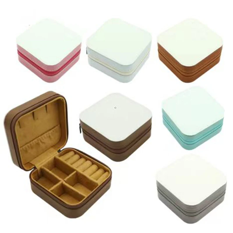 Free shipping 20pcs/Lot Personalized PU Leather Blank Jewelry box Sublimation Jewelry box blanks Jewelry box DIY design