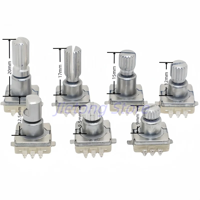 15Pcs Rotary Encoder Code Switch Push Button, 30 Position, 360 Degree Infinite Rotation, Half Plum Shaft, SMD Type, 5Pins, EC11