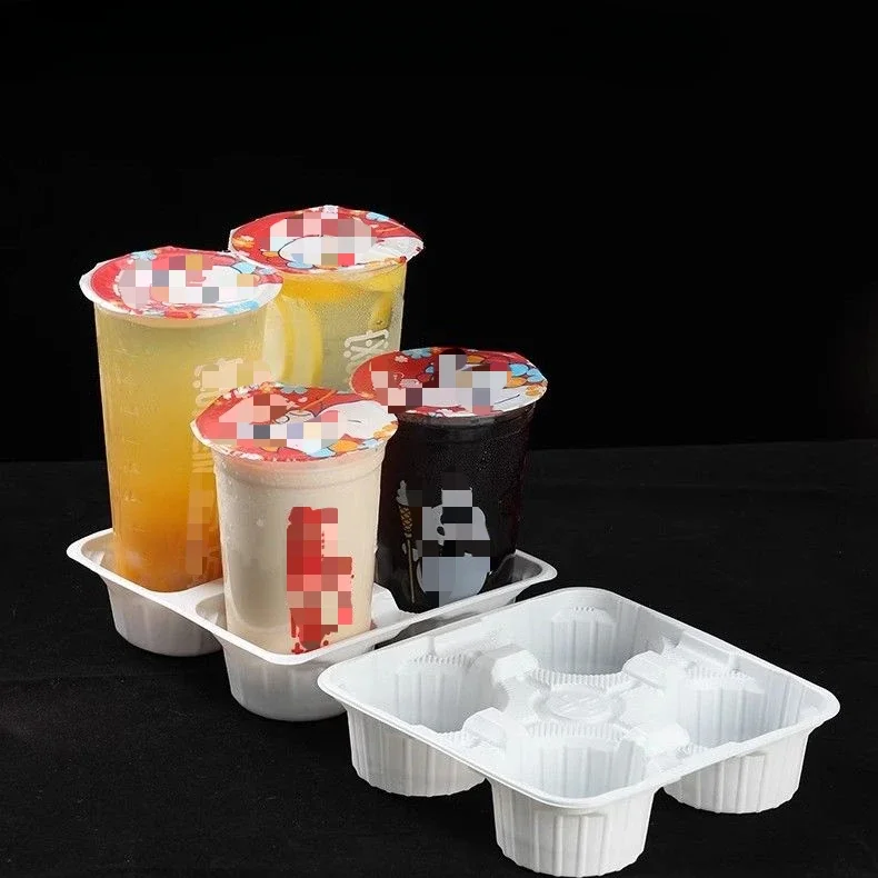 1/2/3/5/7 Cup Drink Packaging Cup Holder  Disposable Beverage Coffee Plastic Black White Tray Coffee Delivery Spill Proof Base