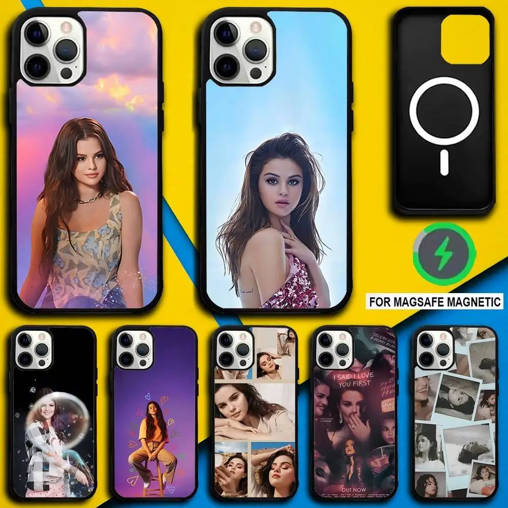 

S-Selena Singer Gomez Phone Case For iPhone 17,16,15,14,13,12,11,Pro,Max,Plus,Mini,SE4,E Magnetic Magsafe Wireless Charging