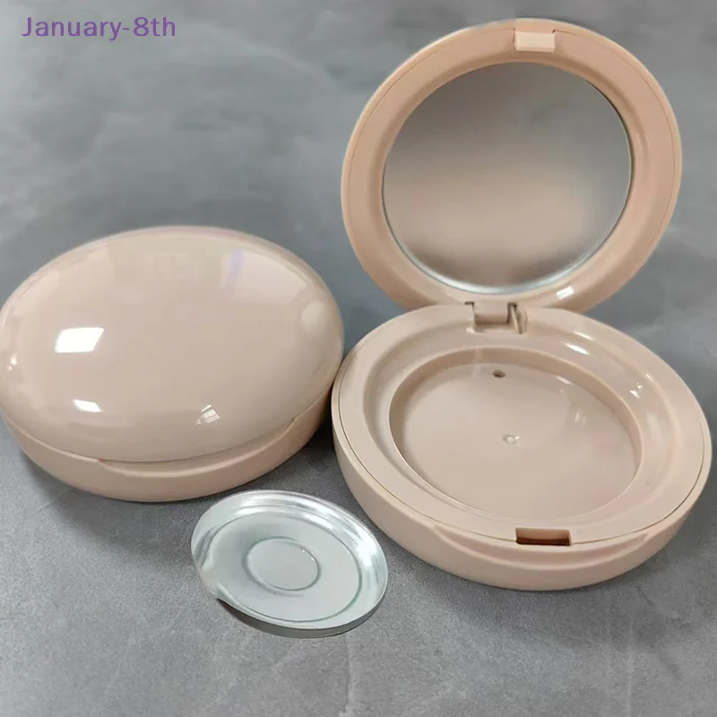 Portable Round Highlighter Empty Box Blush Eyeshadow Container Blush Foundation Makeup With Mirror Empty Boxes For Packaging