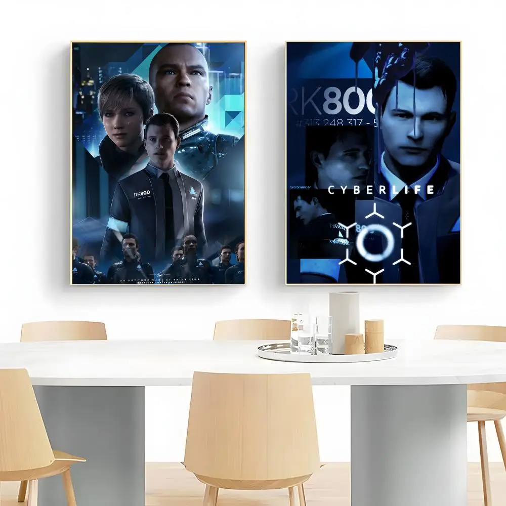 D-Detroit b-côome – affiche de jeu interactif humain, toile murale imprimée, décoration murale pour la maison, cadeau sans cadre