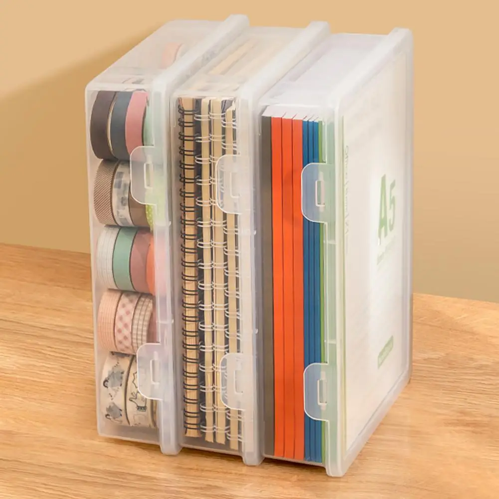A4/A5 Documents Storage Case Buckle Design Transparent File Folder Large Capacity Paper Data Book File Organizer Office Supplies