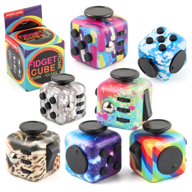 Fidget Cube Antistress Mano Spinner Giocattolo di Decompressione per Autismo ADHD Ansia Giocattoli Sensoriali per Bambini Adulti Giocattoli Antistress