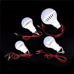 Lamp Dc 12v Portable Led Bulb 3w 5w E27 White Outdoor Camp Tent Night Fishing Hanging Light Clip Wire