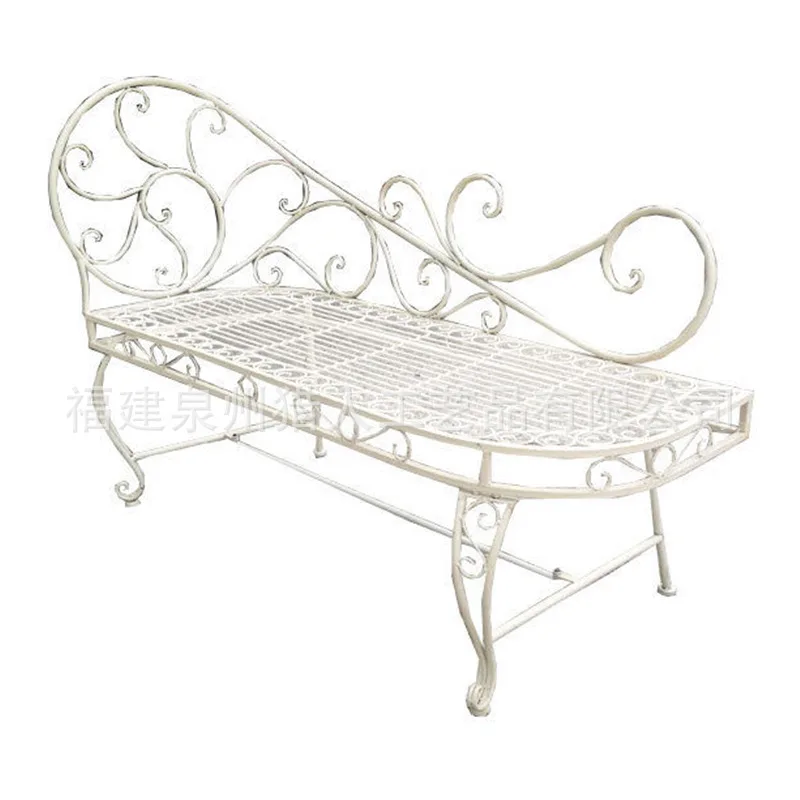 

Outdoor furniture garden European retro recliner wrought iron park chaise longue leisure furniture double chair