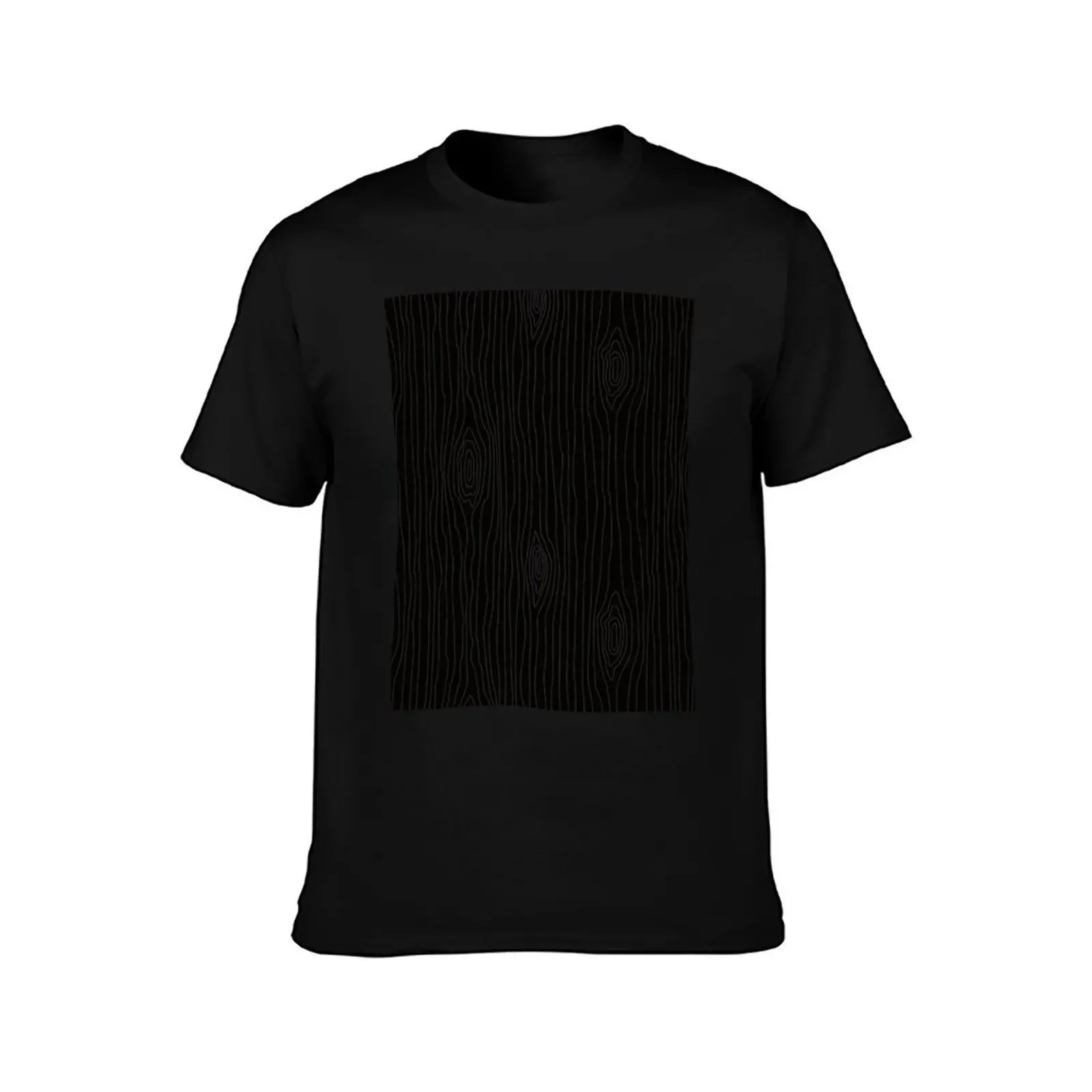 Wood Grain Black on Black T-Shirt Short sleeve tee clothes animal prinfor boys Men's t shirts