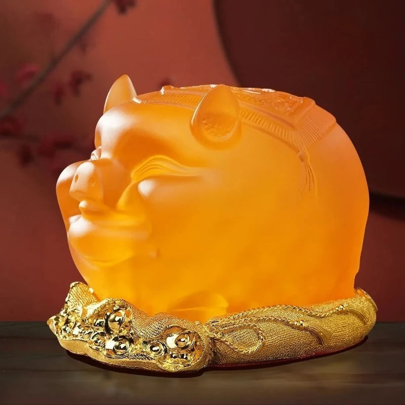 Golden Pig Piggy Bank Ornaments Attract Wealth Home Creative Piggy Bank Home Living Room Wine Cabinet Decoration Birthday Gift