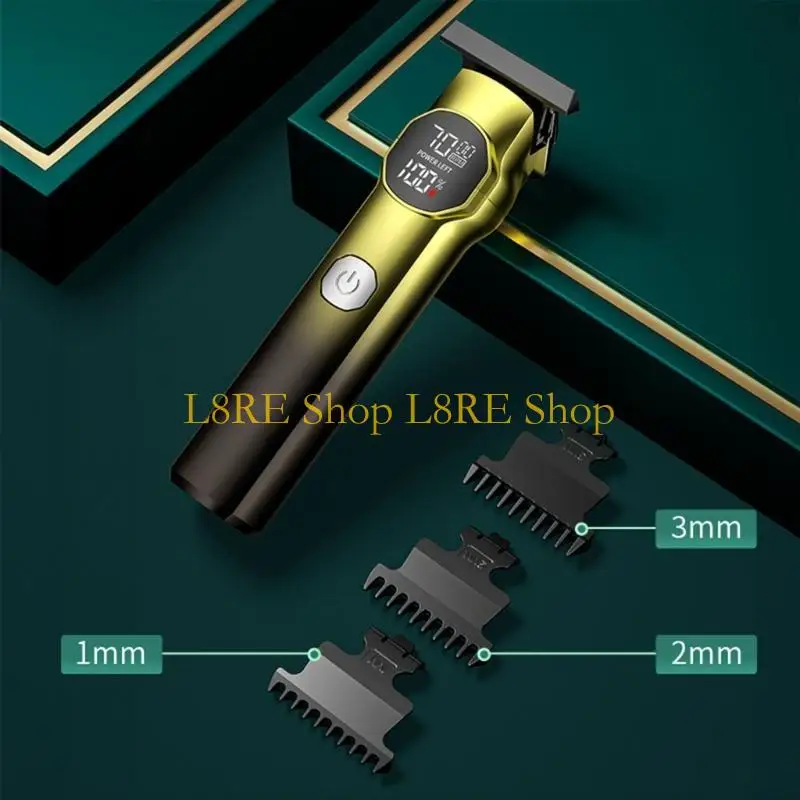 L8RE Professional Hair Clippers Beard Trimmer for Men Barber Supplies Cordless Hair Clippers Rechargeable with LCD Dispaly