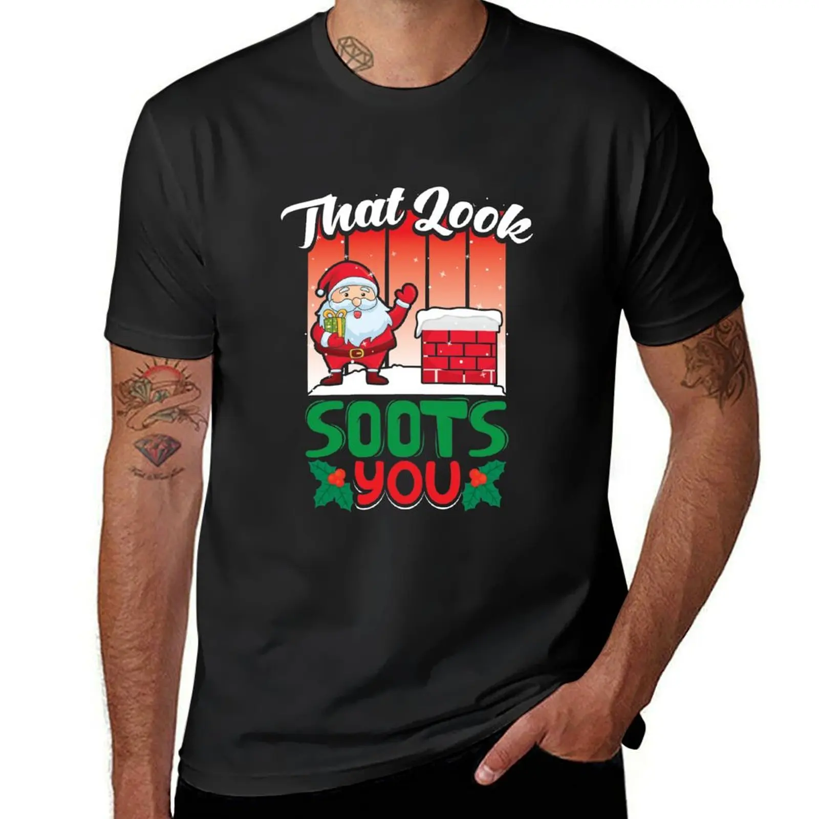 

That look soots you Santa winter shirt T-shirt hippie clothes Blouse mens funny t shirts