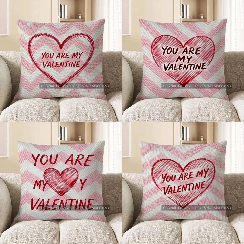 

2D наволочка с рисунком сердца и Дня святого Валентина, подходит для дивана, спальни, автомобиля, наволочка