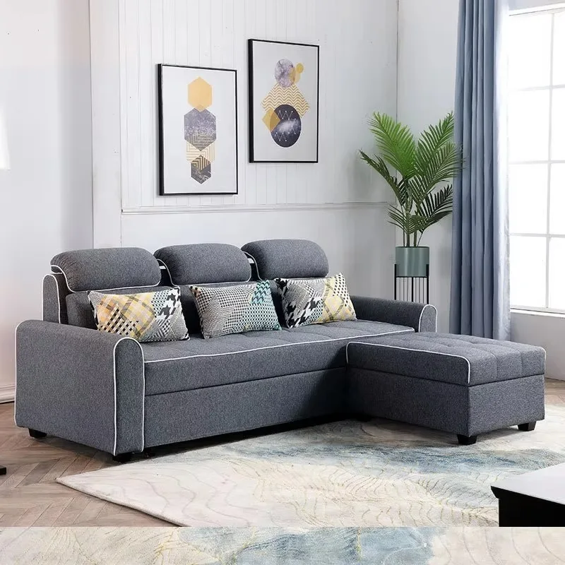 Modern Living Room Fabric Sofa Bed Home Hotel Retail Simple Multifunction Sofa Bed