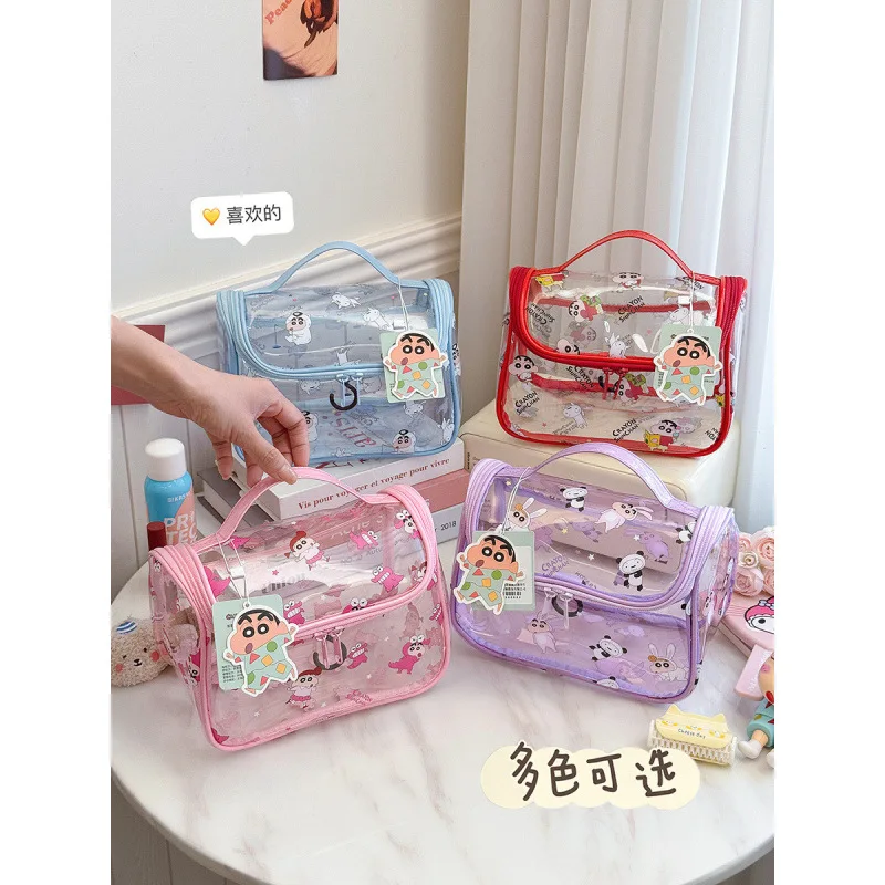 

Crayon Shin Chan Makeup Bag Crayon Shin-Chan Cosmetic Bag Large Capacity Travel Toiletry Storage Waterproof Transparent Handbag
