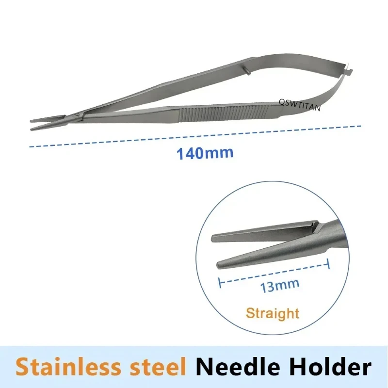 QSWTITAN Needle Holder Ophthalmic Castroviejo Holding Pliers Ophthalmic Instruments 1pc Autoclaveable Stainless Steels/Titanium