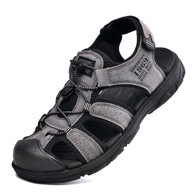 

Men Sandals PU Leather Male Summer Shoes Outdoor Walking Beach Flat Sandals Shoes For Men Sneakers sandalias hombre